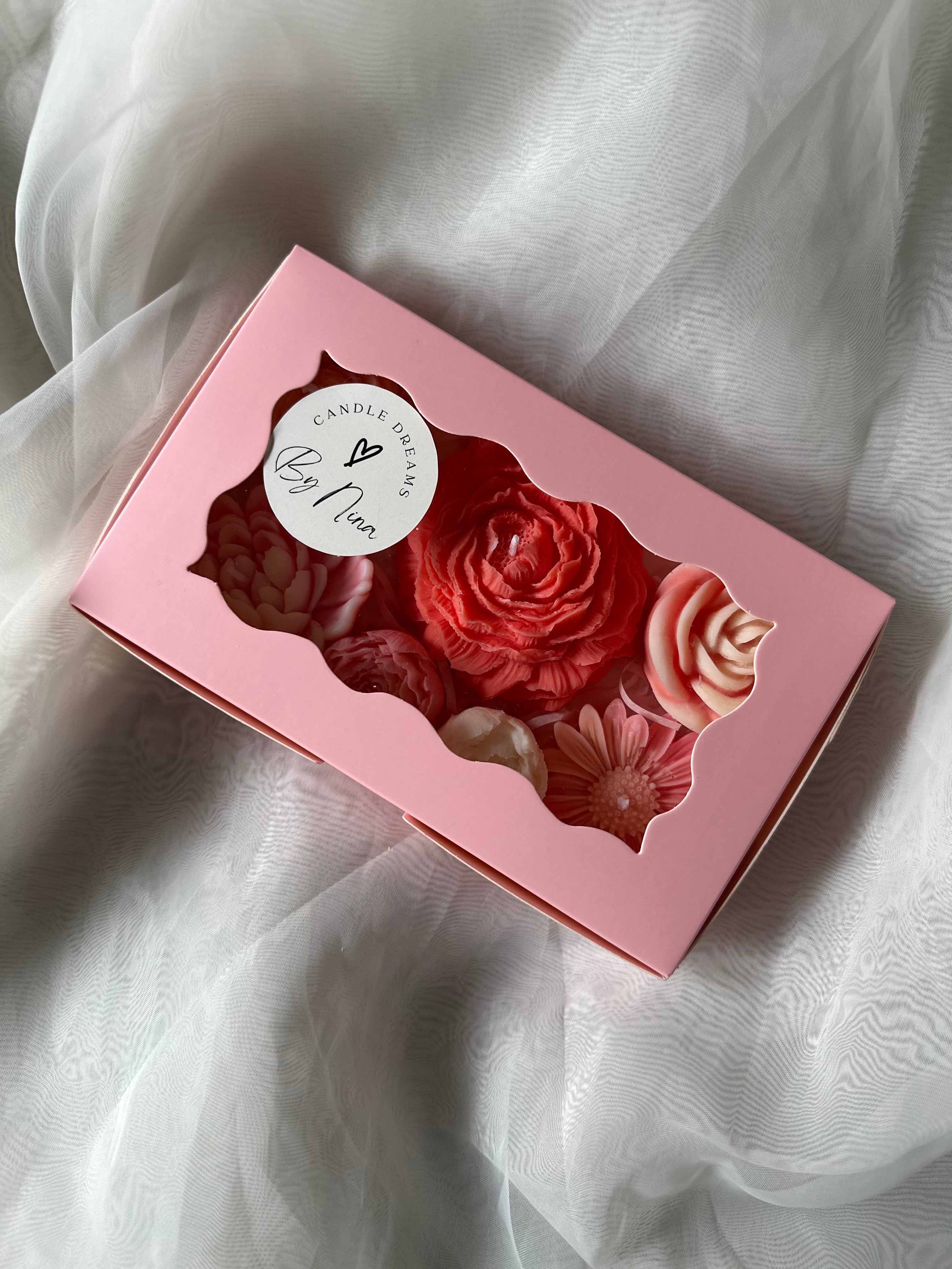 Autumn blooms mix candles box