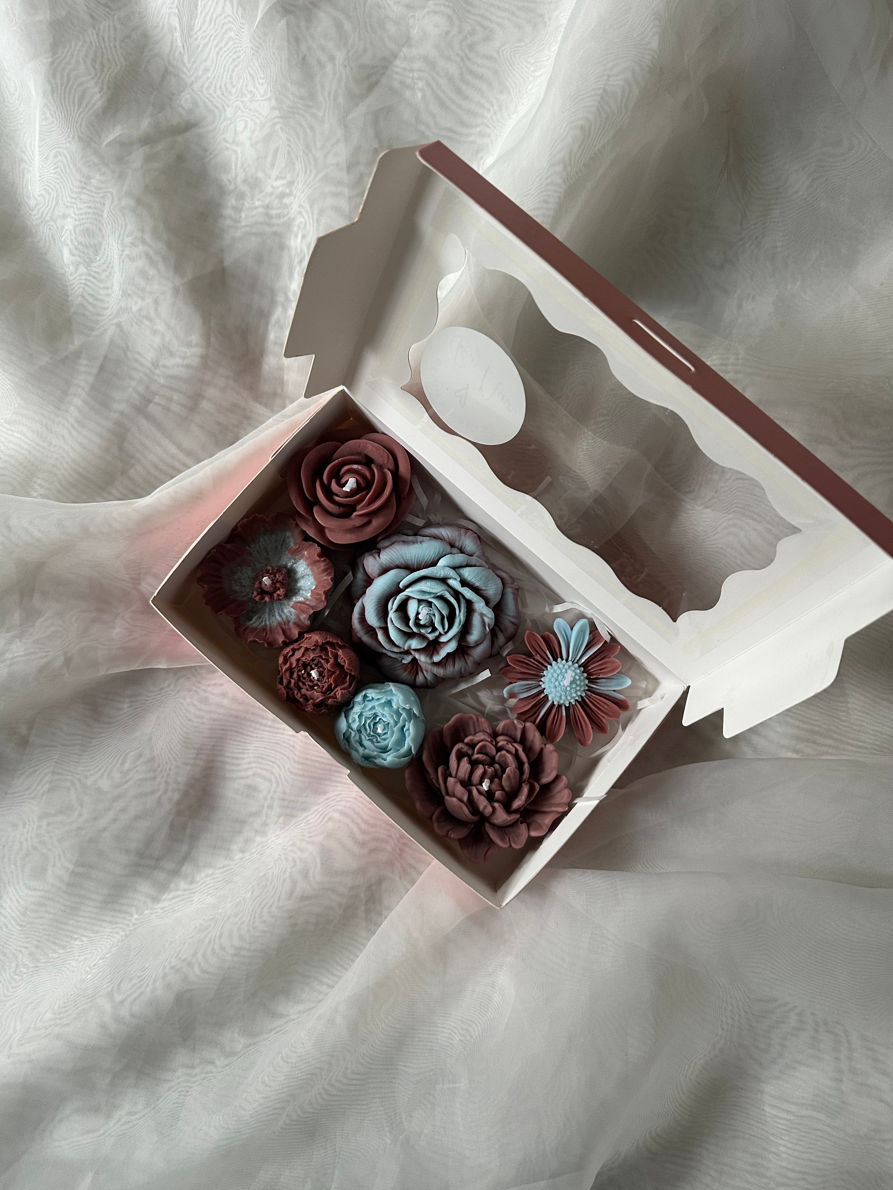 Vanilla&Amber mix blooms candles gift box