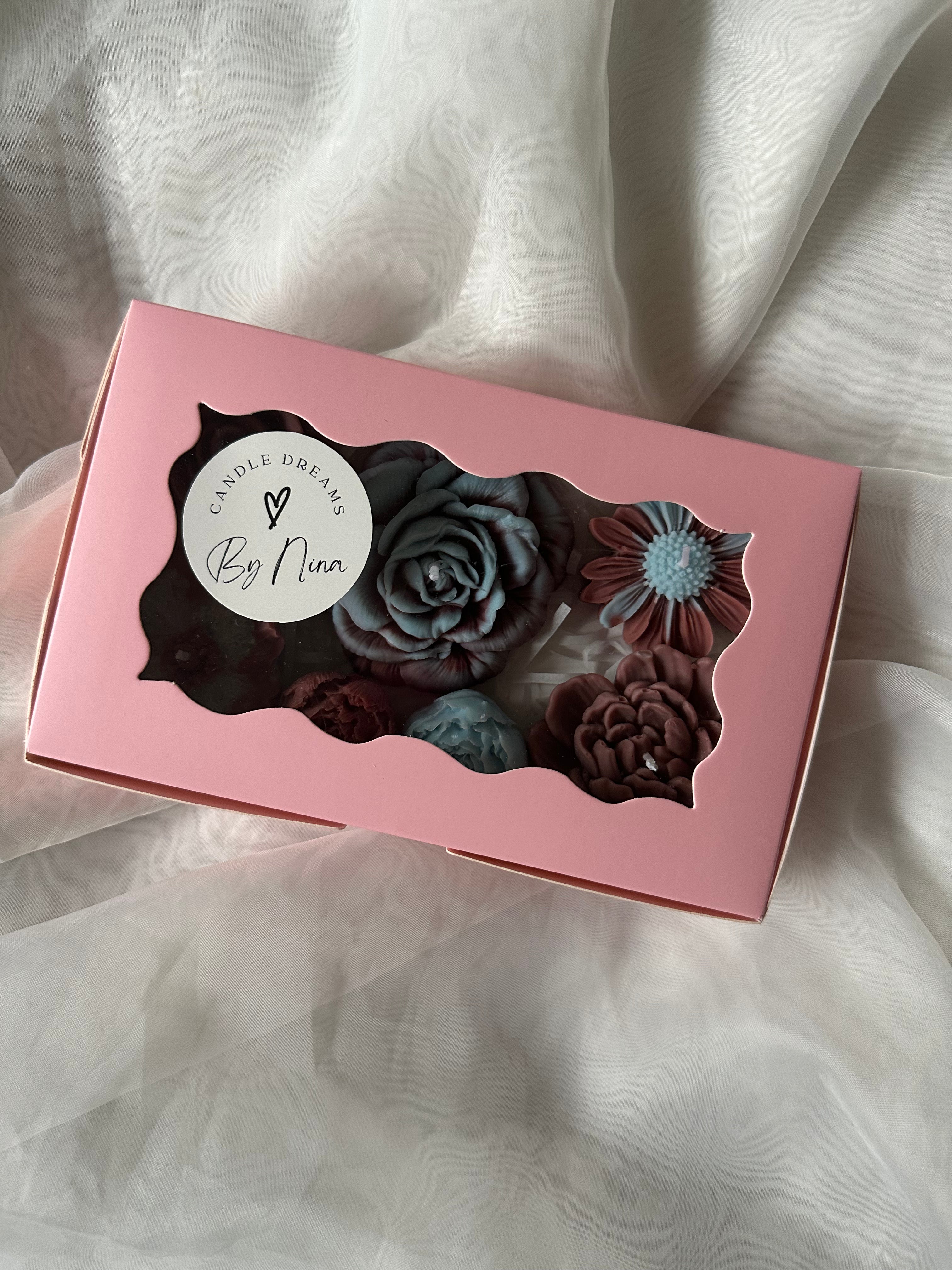 Vanilla&Amber mix blooms candles gift box